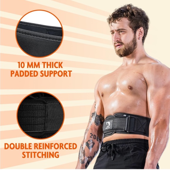 DMoose Fitness Weight Lifting Belt, Comfortable Lumbar & Back Support - Picture 3 of 6